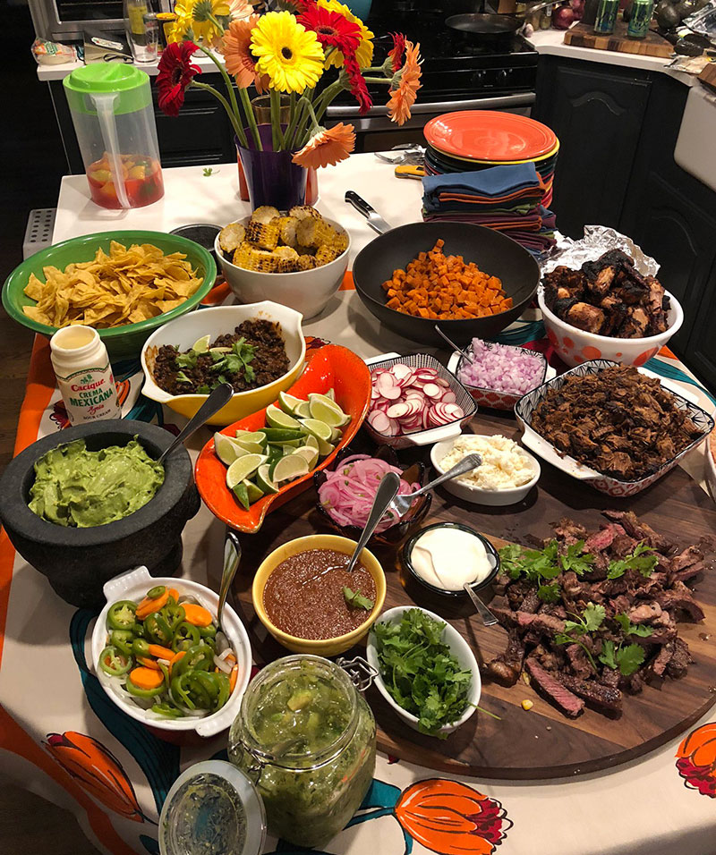 a bunch of taco fixins